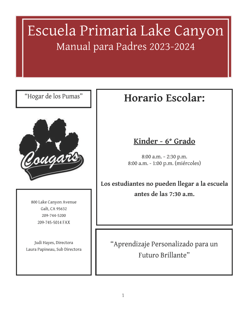 Spanish Parent Handbook