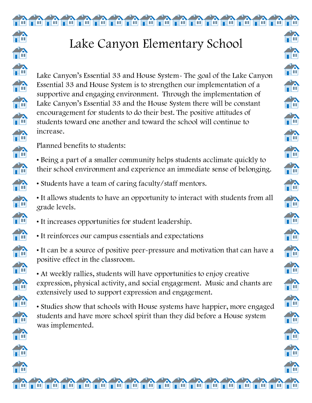 House System Information Flyer